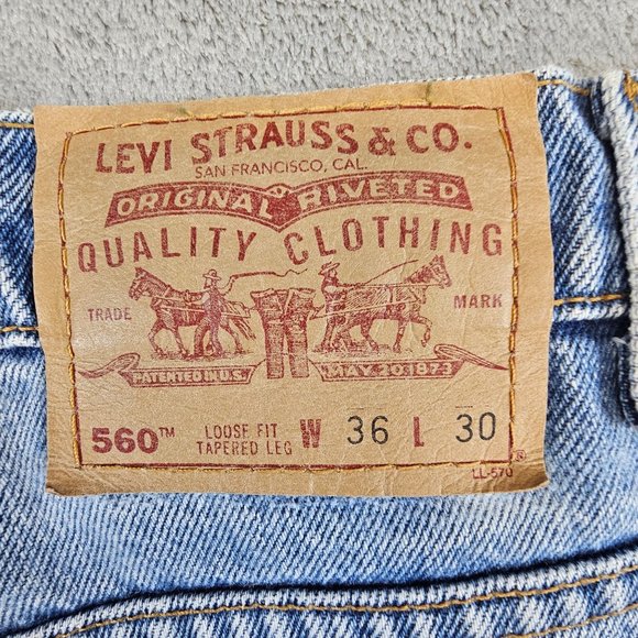 Vintage Levi's Men's 36x30 Blue Light Wash Loose‎ Fit Baggy Red Tab Tapered Y2K - Picture 9 of 12